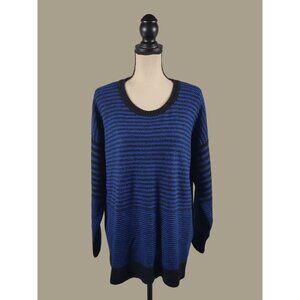 Jones New York Blue and Black Striped Sweater Size 1X NWT